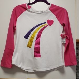 NEW Simple Styled pink and white top 10.5 to 12.5